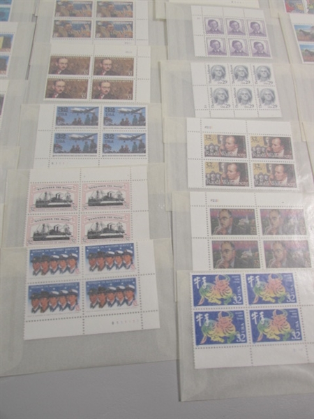 MIXED LOT OF US POSTAGE STAMP PLATE BLOCKS IN GLASSINE ENVELOPES ASST DENOMINATIONS #1