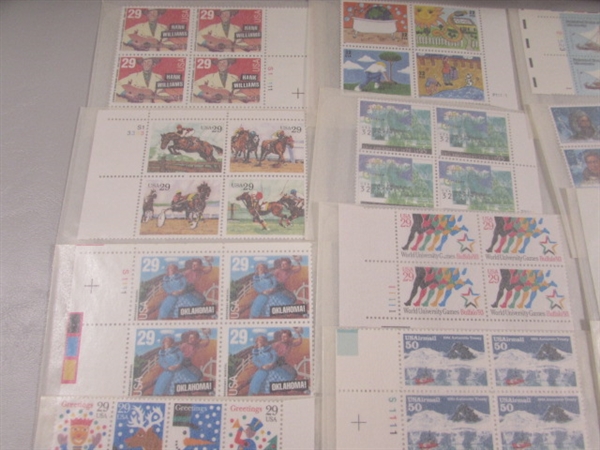 MIXED LOT OF US POSTAGE STAMP PLATE BLOCKS IN GLASSINE ENVELOPES ASST DENOMINATIONS #2