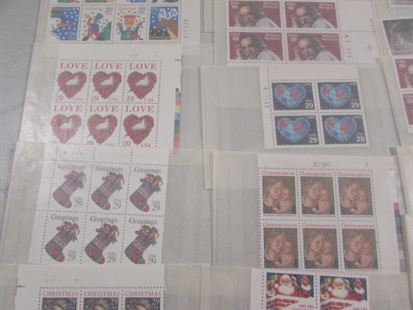 MIXED LOT OF US POSTAGE STAMP PLATE BLOCKS IN GLASSINE ENVELOPES ASST DENOMINATIONS #2