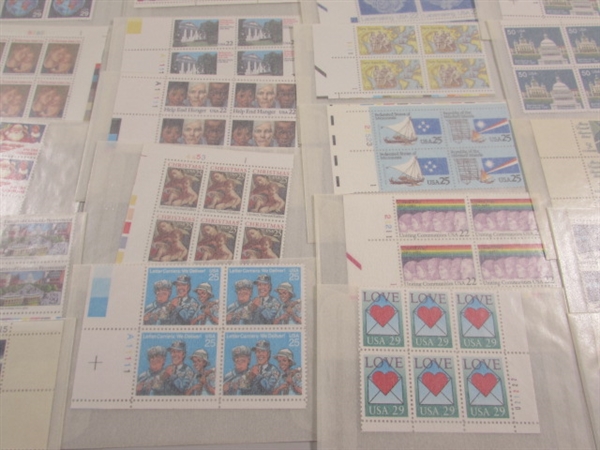 MIXED LOT OF US POSTAGE STAMP PLATE BLOCKS IN GLASSINE ENVELOPES ASST DENOMINATIONS #2