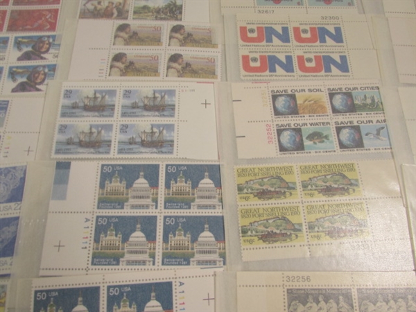 MIXED LOT OF US POSTAGE STAMP PLATE BLOCKS IN GLASSINE ENVELOPES ASST DENOMINATIONS #2