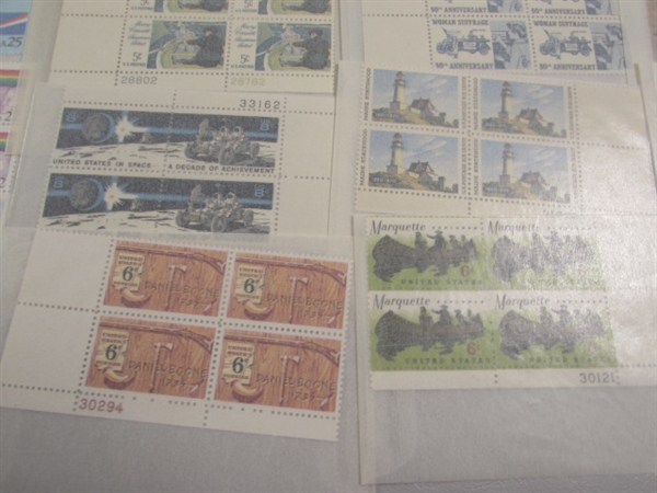 MIXED LOT OF US POSTAGE STAMP PLATE BLOCKS IN GLASSINE ENVELOPES ASST DENOMINATIONS #2