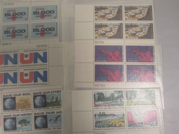 MIXED LOT OF US POSTAGE STAMP PLATE BLOCKS IN GLASSINE ENVELOPES ASST DENOMINATIONS #2