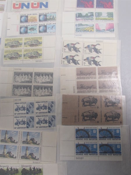 MIXED LOT OF US POSTAGE STAMP PLATE BLOCKS IN GLASSINE ENVELOPES ASST DENOMINATIONS #2