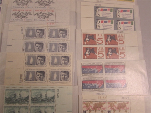 MIXED LOT OF US POSTAGE STAMP PLATE BLOCKS IN GLASSINE ENVELOPES ASST DENOMINATIONS #3