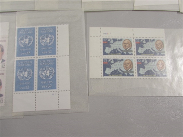 32 CENT US POSTAGE STAMP BLOCKS IN GLASSINE ENVELOPES-UNUSED