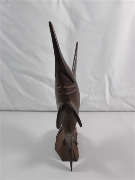 IRONWOOD SWORDFISH CARVING SCULPTURE