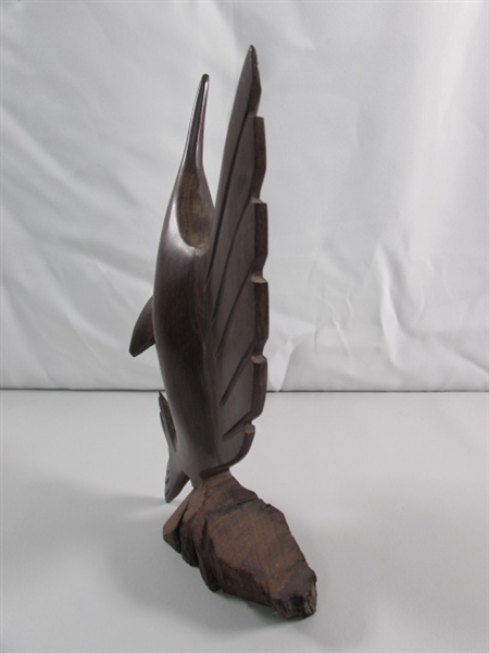 IRONWOOD SWORDFISH CARVING SCULPTURE