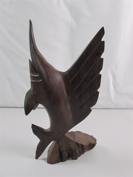 IRONWOOD SWORDFISH CARVING SCULPTURE