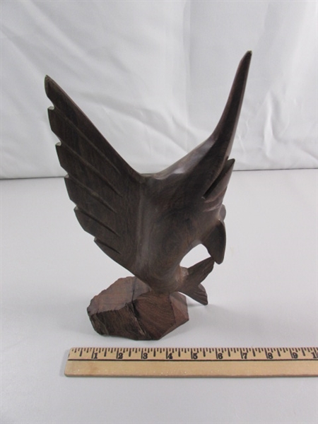 IRONWOOD SWORDFISH CARVING SCULPTURE