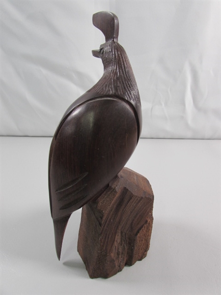 IRONWOOD QUAIL CARVING SCULPTURE