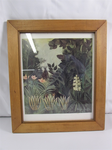 FRAMED PRINT OF THE EQUATORIAL JUNGLE BY HENRI ROUSSEAU