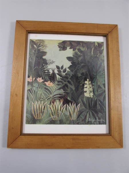 FRAMED PRINT OF THE EQUATORIAL JUNGLE BY HENRI ROUSSEAU