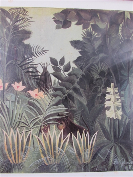 FRAMED PRINT OF THE EQUATORIAL JUNGLE BY HENRI ROUSSEAU