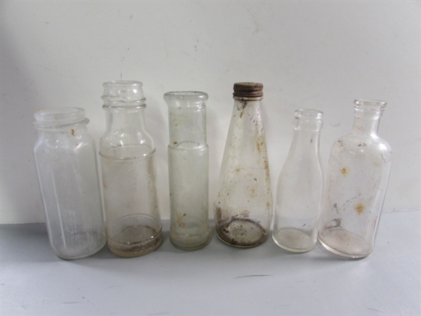 LOT #2 VINTAGE & ANTIQUE CLEAR GLASS BOTTLES