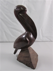 CARVED IRONWOOD PELICAN STATUE