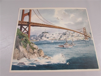 GOLDEN GATE BRIDGE WATERCOLOR PRINT BY JAMES MARCH PHILLIPS