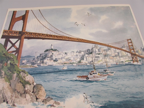 GOLDEN GATE BRIDGE WATERCOLOR PRINT BY JAMES MARCH PHILLIPS