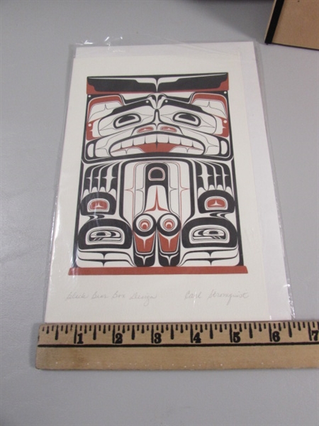 BLACK BEAR BOX PRINT BY CARL STROMQUIST & BOOK OF INDIAN TRIBES OF ALASKA & CANADA