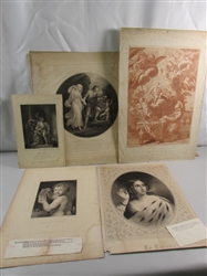 5 VINTAGE ANTIQUE LITHOGRAPHS