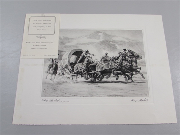 TAKING THE LEAD CHUCKWAGON RACE PRINT BY GEORGE SHEPHERD