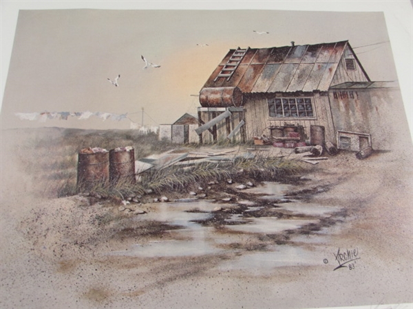 DWELLING ON THE TUNDRA BETHEL, ALASKA PRINT BY ARCHIE BARNES - SIGNED & NUMBERED