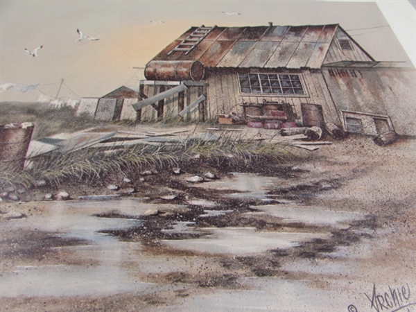 DWELLING ON THE TUNDRA BETHEL, ALASKA PRINT BY ARCHIE BARNES - SIGNED & NUMBERED