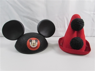 FELT MICKEY HAT W/EARS & FRENCH CLOWN HAT