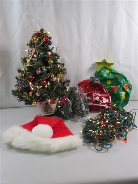 24 SPODE CHRISTMAS TREE, CANDLES, SANTA HAT & MORE