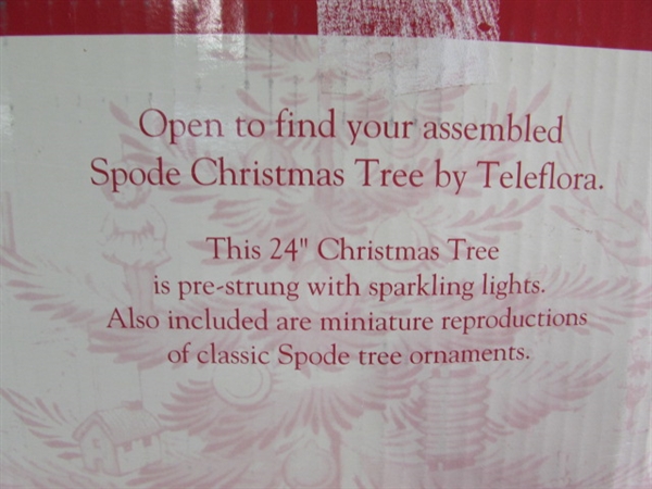 24 SPODE CHRISTMAS TREE, CANDLES, SANTA HAT & MORE