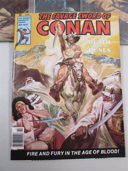 10 ISSUES OF THE SAVAGE SWORD OF CONAN THE BARBARIAN COMICS 1980-1982