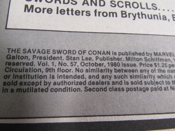 10 ISSUES OF THE SAVAGE SWORD OF CONAN THE BARBARIAN COMICS 1980-1982