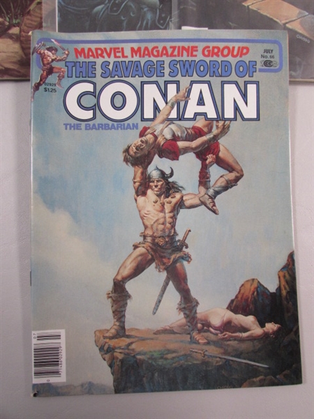 10 ISSUES OF THE SAVAGE SWORD OF CONAN THE BARBARIAN COMICS 1980-1982