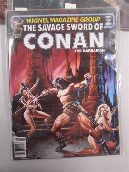 10 ISSUES OF THE SAVAGE SWORD OF CONAN THE BARBARIAN COMICS 1980-1982