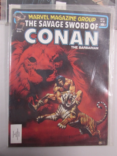 10 ISSUES OF THE SAVAGE SWORD OF CONAN THE BARBARIAN COMICS 1980-1982