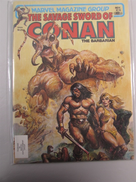 10 ISSUES OF THE SAVAGE SWORD OF CONAN THE BARBARIAN COMICS 1980-1982