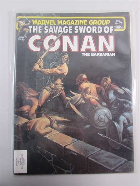 10 ISSUES OF THE SAVAGE SWORD OF CONAN THE BARBARIAN COMICS 1980-1982