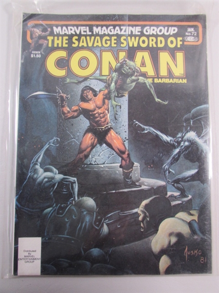 10 ISSUES OF THE SAVAGE SWORD OF CONAN THE BARBARIAN COMICS 1980-1982