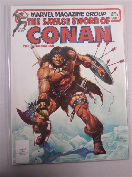 10 ISSUES OF THE SAVAGE SWORD OF CONAN THE BARBARIAN COMICS 1980-1982