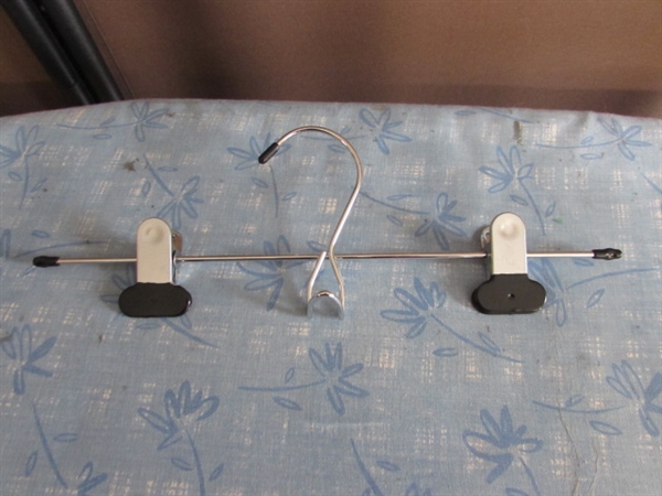 IRON, IRONING BOARD, HANGERS, DRYING RACK & CLOTHES HAMPER