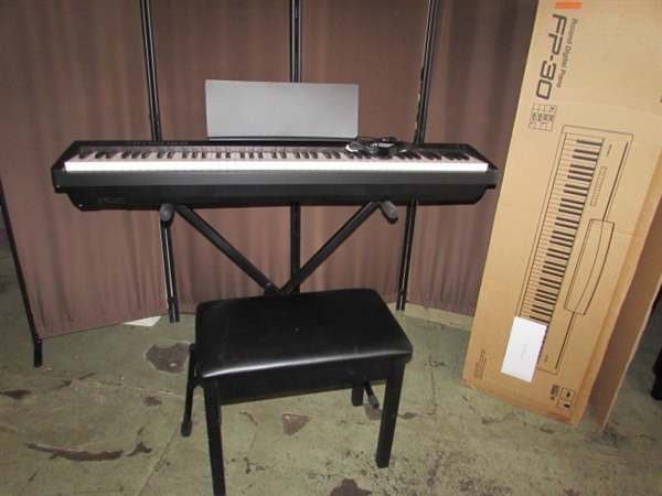 ROLAND FP-30 DIGITAL PIANO W/BENCH & STAND