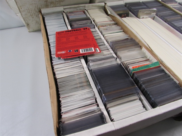 3 LONG 3-ROW BOXES OF ASSORTED SPORTS CARDS #1