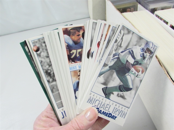 3 LONG 3-ROW BOXES OF ASSORTED SPORTS CARDS #1