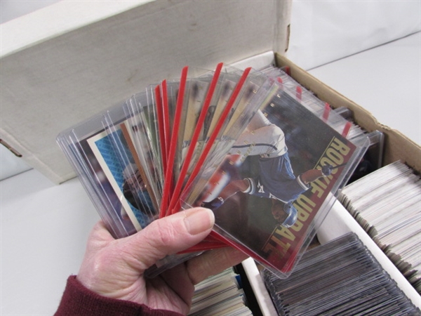 3 LONG 3-ROW BOXES OF ASSORTED SPORTS CARDS #1