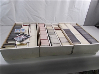 3 LONG 3-ROW BOXES OF ASSORTED SPORTS CARDS #2