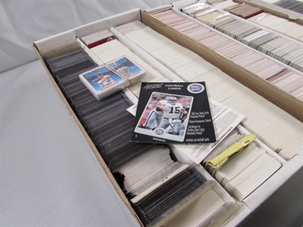 3 LONG 3-ROW BOXES OF ASSORTED SPORTS CARDS #2