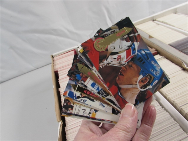 3 LONG 3-ROW BOXES OF ASSORTED SPORTS CARDS #2