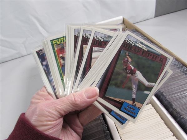 3 LONG 3-ROW BOXES OF ASSORTED SPORTS CARDS #2