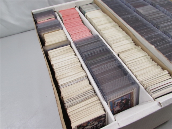 3 LONG 3-ROW BOXES OF ASSORTED SPORTS CARDS #3