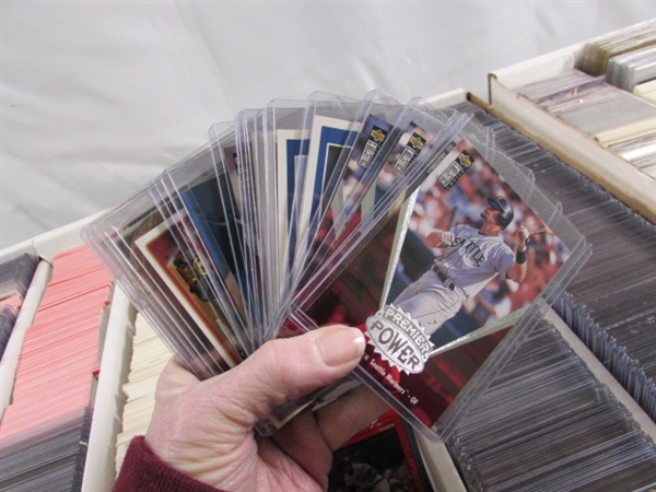 3 LONG 3-ROW BOXES OF ASSORTED SPORTS CARDS #3